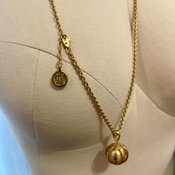 Givenchy Gold and Pearl Sphere Pendant - Picture 3 of 5